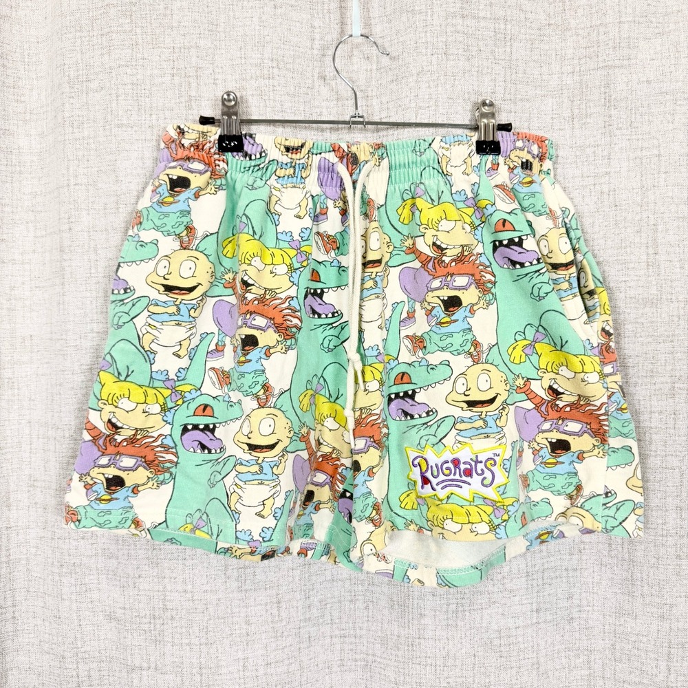 Rugrats Nickelodeon Shorts Sz M AOP Character Print 90s Nostalgia Y2K Kidcore